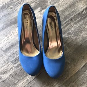 Blue high heels